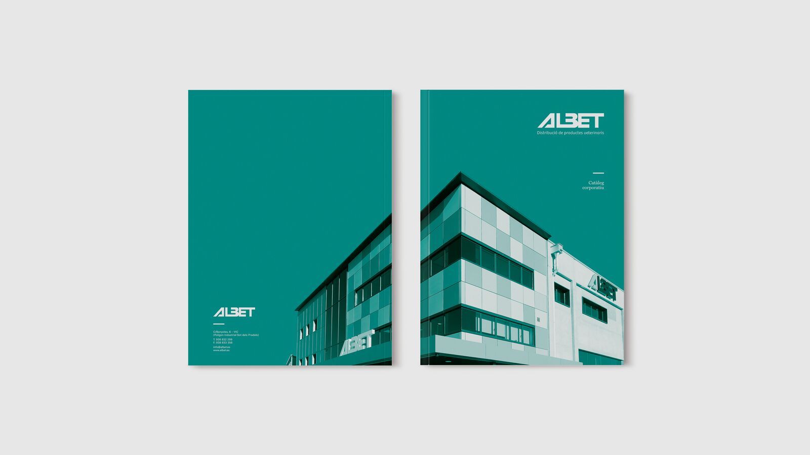 Cover of Albet's corporate catalogue shown as a mock-up